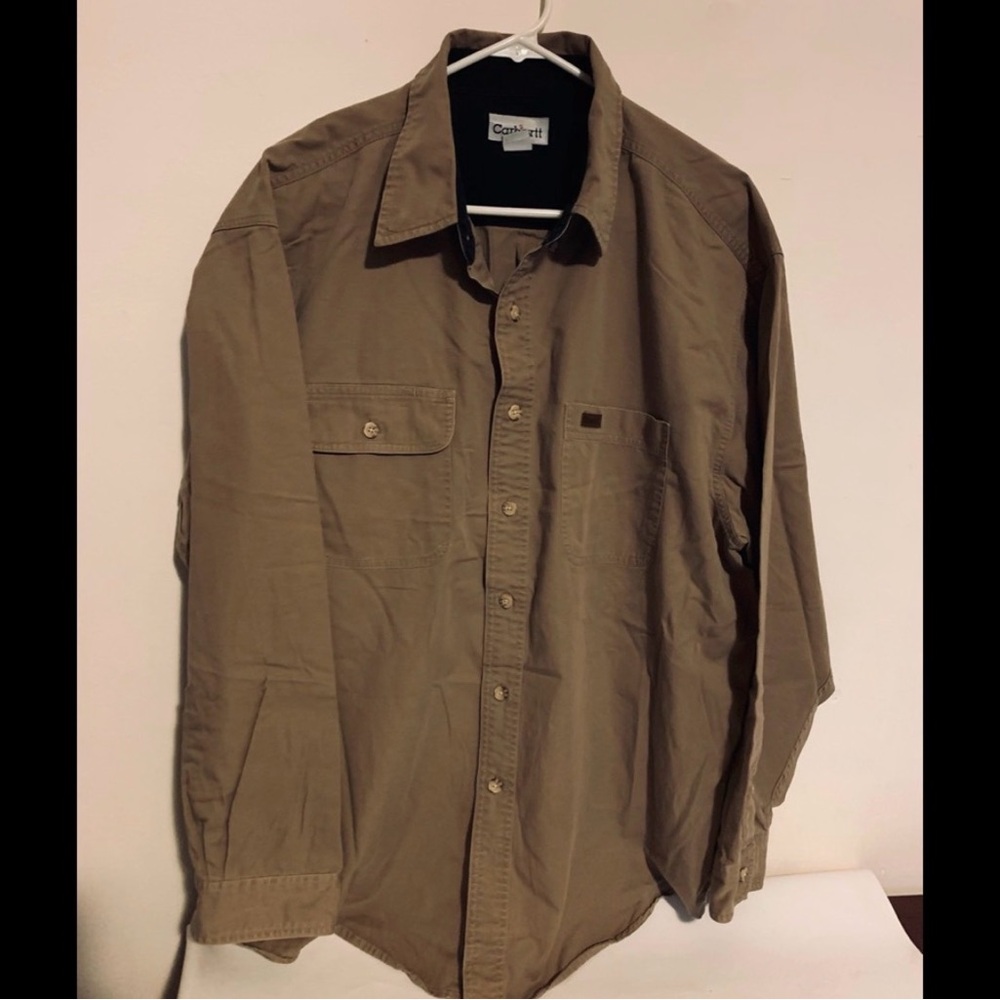 Carhartt khaki Long sleeves shirt Men size XL Tan